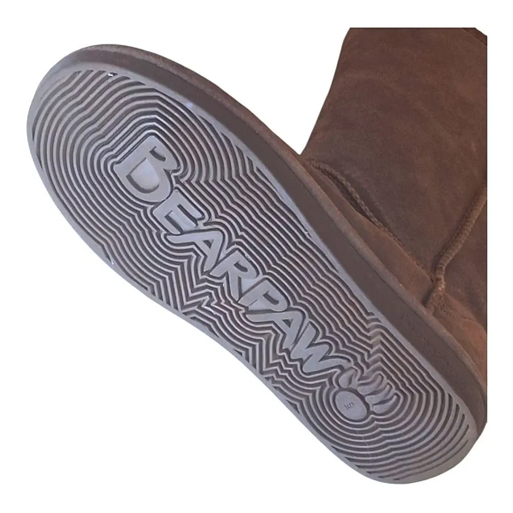BEARPAW Eva Classic Suede Boot Wool Sherpa Lined Hickory 10
